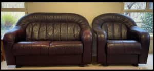 Leather lounge suite - 3 Piece $200