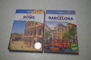Rome and Barcelona Lonely Planet guides