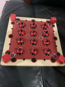 Wooden Lady Bug Tic Tac Toe - with 4 double sided sheets 