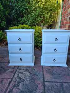 White pair bedside tables
