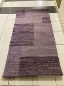 Short runner rug or carpet with purple colour for sale