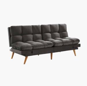 Sofa bed charcoal velvet click clack futon