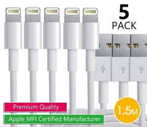 x5 pack cables in a pack-APPLE DEVICES CHARGE- MANY available