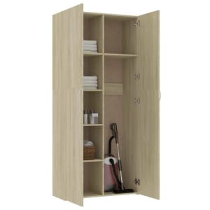 Storage Cabinet Sonoma Oak 80x35.5x180 cm Chipboard