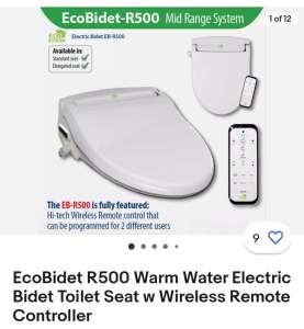 Eco bidet with remote & heated seat /water/ air