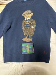 Ralph Lauren (M) polo bear sweater, wallet