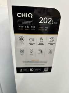 Chiq 202 litres fridge freezer.