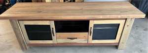 Solid timber entertainment unit (mango wood) used