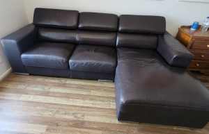 Leather brown sofa