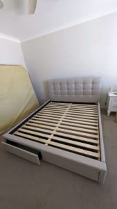 King bed frame with built in draws for storage 