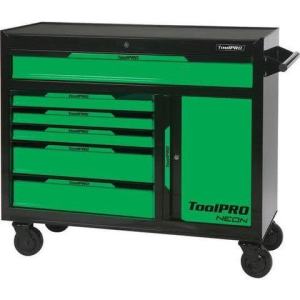ToolPRO Neon Tool Cabinet Green 6 Drawer 42 Inch