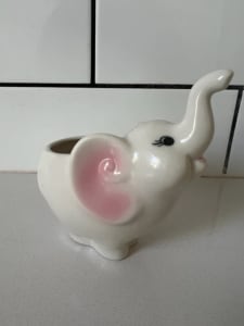 Vintage Style Cute Elephant Ceramic Planter