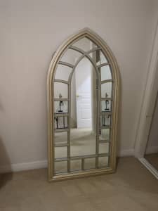 Brushed Gold Cathedral Mirror