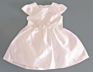 Baby Girl Dress White Silk with a Nappy Cover Wedding 24 months