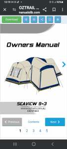 OzTrail Sea view 9 3 , 3 room tent.