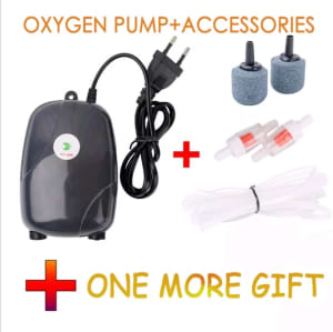 Oxygen Air Pump 2 Outlets With Check Valve Air Tube Air Stone included