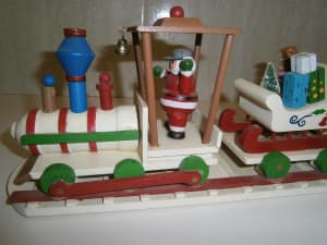 Vintage Musical Christmas Wooden Train