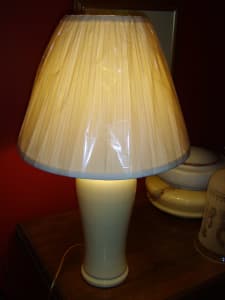 Brand NEW Cream ceramic Tall table Lamp with Large shade