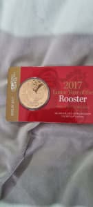 2017 Lunar Year of the Rooster 50c Gold Plated Coin : WMF 5000 minted