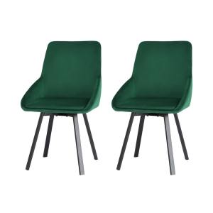 Artiss Dining Chairs Set Of 2 Velvet Upholstered Green Cafe Kirtchen