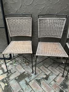 FREE rattan cane wrought iron chairs x 6