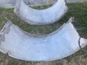 Free 2 cement semicircles, moved from my garden ready