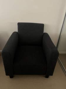 Charcoal tweed arm chair