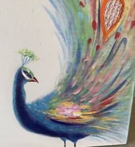 Painting large peacock new condition $250