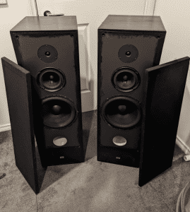 Tall Vifa 3-way speakers fully reconed *Amazing sound*