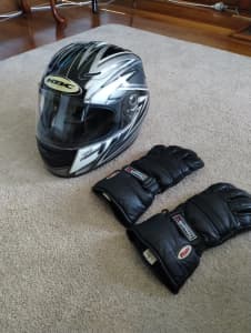 Motorcycle helmet & gloves