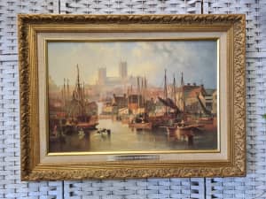 The Brayford Pool and Lincoln Cathedral Framed Art Print Wall Ornate