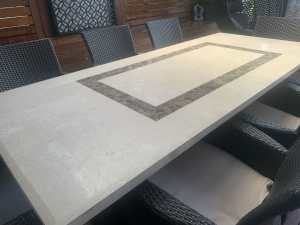 Caesarstone wicker 8 seater outdoor table and chairs