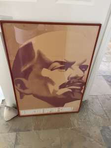 Vintage Soviet Union framed poster - Lenin