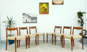 FREE DELIVERY-RETRO VINTAGE MIDCENTURY FLER 64 DINING CHAIRS X6