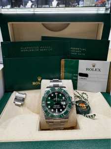 Rolex Submariner date HULK 116610LV 2019 full set box and papers 
