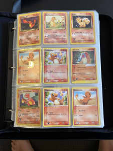 Pokémon cards in a folder