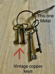 antique copper keys very rare