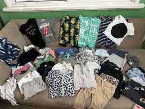 Boys 6-12 month clothes, shoes, swaddles