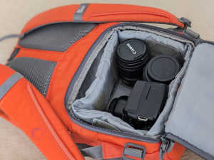 Canon Camera with bag, flash and 3 lenses
