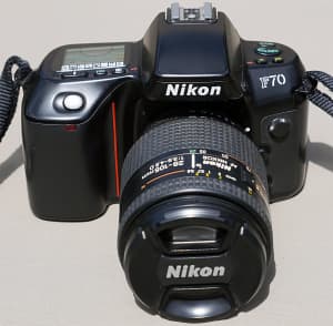 NIKON F70D SLR 35mm Film Camera with NIKKOR Zoom/Micro Lens 28-105mm