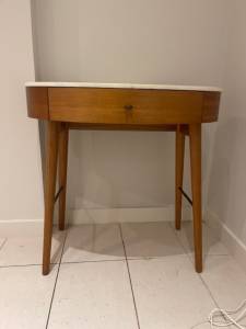 Beautiful Mid century Wooden desk with Marble