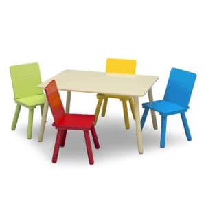 DELTA CHILDREN Kids Premium Table and Chairs Play Furniture Set Wooden