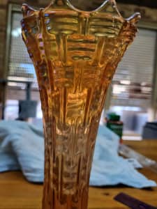 Carnival glass vase 
