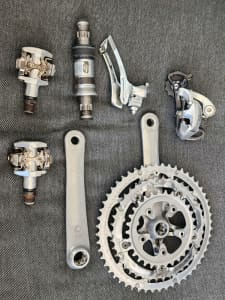 Shimano Tiagra triple ring crank set & pedals