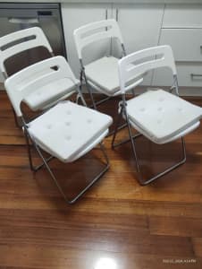2 only 2 SoldIKEA White Fold up Chairs chalk white Cushions BRAND NEW