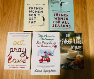 French womens don't get fat books, Eat Pray Love books & David Lebovit