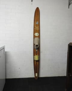 Vintage wooden water ski, slalom, RM (Ron Marks, 180cm, vg condition
