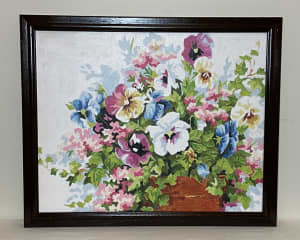 Original Oil Painting - Garden Flowers Floral in Pot
