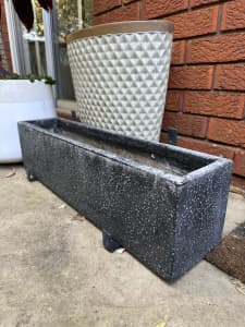 Black terrazzo style planter box