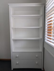 Forty Winks bookcase with drawers, white
